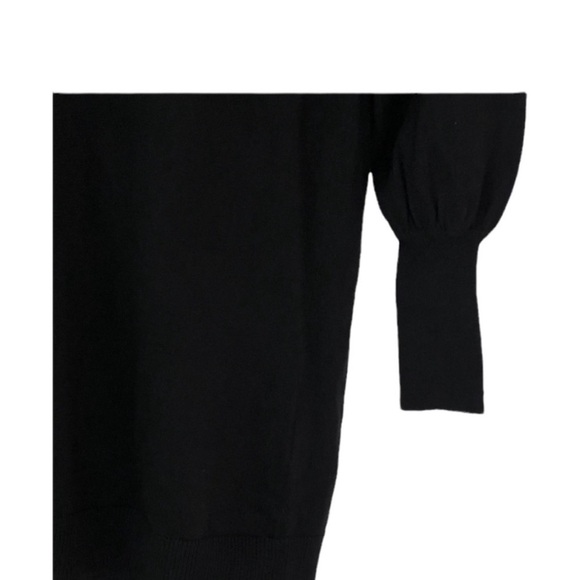 WAYF Black Wool Blend Turtleneck Mini Sweater Dress Size Small - Picture 2 of 11